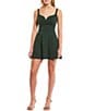 Color:Hunter - Image 1 - Sweetheart Neck Fit-And-Flare Mini Dress