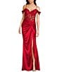 B. Darlin Sweetheart Neck Off The Shoulder Corset Knot Front Dress, Color:Red - Image 1