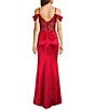 B. Darlin Sweetheart Neck Off The Shoulder Corset Knot Front Dress, Color:Red - Image 2