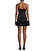 Color:Black - Image 2 - Sweetheart Neckline Ruffle Hem Mini Dress