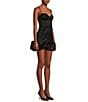 Color:Black - Image 3 - Sweetheart Neckline Ruffle Hem Mini Dress