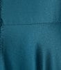 Color:Dark Teal - Image 4 - Sweetheart Neckline Spaghetti Strap Shirred Waistband Front Slit Long Dress