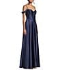 B. Darlin Sweetheart Off Shoulder Strap Front Slit A-Line Dress - Image 3
