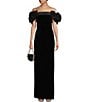 B. Darlin Taffeta Off-The-Shoulder Bow Trim Side Slit Long Dress,All Products : American Fashion Style Bags On Sale