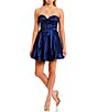 Color:Navy - Image 1 - Taffeta Sweetheart Neck Fit-And-Flare Party Dress