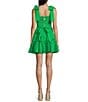 Color:Green - Image 2 - Tie Spaghetti Strap Smocked Bodice Pleated Skirt Dress