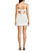 B. Darlin V-Neck Sleeveless Tie Front Sequin Bodycon Dress, Color:White/Crystal/White - Image 2
