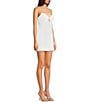 B. Darlin V-Neck Sleeveless Tie Front Sequin Bodycon Dress, Color:White/Crystal/White - Image 3