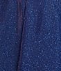 B. Darlin V-Neck Spaghetti Strap Bow Back Gown, Color:Sapphire/Fuchsia - Image 4