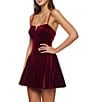 B. Darlin Velvet Foldover Notch V-Neck Button Front Drop Waist Dress - Image 3