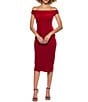 B. Darlin Velvet Off Shoulder Bodycon Midi Dress - Image 1