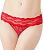 Color:Crimson Red - Image 1 - Lace Kiss Thong