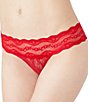 Color:Crimson Red - Image 2 - Lace Kiss Thong