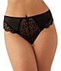 Wacoal b.tempt'd by Wacoal Lacey Thong Panty, Color:Night - Image 1