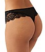 Wacoal b.tempt'd by Wacoal Lacey Thong Panty, Color:Night - Image 2