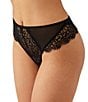 Wacoal b.tempt'd by Wacoal Lacey Thong Panty, Color:Night - Image 3