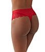 Wacoal b.tempt'd by Wacoal Lacey Thong Panty, Color:Savvy Red - Image 2