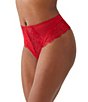 Wacoal b.tempt'd by Wacoal Lacey Thong Panty, Color:Savvy Red - Image 3