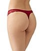 Wacoal b.tempt'd by Wacoal Microfiber Lace Scalloped Minimal Coverage Thong, Color:Biking Red - Image 2