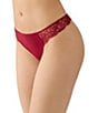 Wacoal b.tempt'd by Wacoal Microfiber Lace Scalloped Minimal Coverage Thong, Color:Biking Red - Image 3