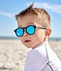 Babiators Baby/Little Boys Newborn-6+ Years Keyhole Cobalt Polarized Lenses Sunglasses, Color:Jet Black - Image 4