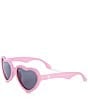 Color:Princess Pink - Image 1 - Baby/Little Girls Newborn-5 Years Heart Framed Sunglasses