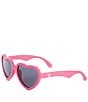 Color:Fuchsia Pink - Image 1 - Baby/Little Girls Newborn-5 Years Heart Framed Sunglasses