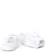 Color:White - Image 2 - Girls' Satin Lace Trim Slipper Crib Shoes (Infant)