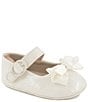 Color:Ivory - Image 1 - Baby Girls' White Patent Skimmer Crib Shoes