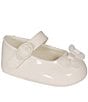 Color:Ivory - Image 2 - Baby Girls' White Patent Skimmer Crib Shoes