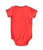 Color:Red - Image 2 - Baby Boys 3-12 Months Short Sleeve Daddy's Workout Buddy Bodysuit