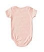 Color:Pink - Image 2 - Baby Girls 3-12 Months Short Sleeve Tiny Human Giant Dreams Bodysuit