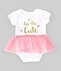 Color:White - Image 1 - Baby Girls 3-12 Months Short-Sleeve Tu-Tu Cute Skirted Bodysuit