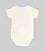 Baby Starters Baby Girls Short Sleeve Wild Flower Motif Bodysuit, Color:Egret - Image 2