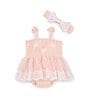 Color:Pink - Image 1 - Baby Girls 3-9 Months Butterfly-Appliqued Smocked Bodice/Lace-Trimmed Tulle-Skirted Bodysuit