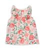 Color:Pink - Image 2 - Baby Girls 3-9 Months Flutter-Sleeve Floral-Printed Dress