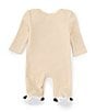 Baby Starters Baby Farm Print Footed Coverall, Color:Egret - Image 2