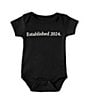 Color:Black - Image 1 - Newborn-6 Months Short Sleeve Established 2024 Bodysuit