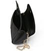 Color:Black - Image 3 - Jewel Badgley Mischka Amelia Double Flap Satin Clutch