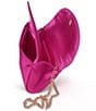 Badgley Mischka Jewel by Badgley Mischka Amelia Double Flap Satin Clutch, Color:Hot Pink - Image 3