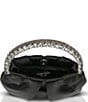Jewel by Badgley Mischka Audrey Pleated Satin Pouch Crystal Handle Bag - Image 2