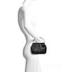 Jewel by Badgley Mischka Audrey Pleated Satin Pouch Crystal Handle Bag - Image 4