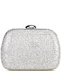 Badgley Mischka Blossom Crystal Minaudiere Frame Clutch, Color:White - Image 1