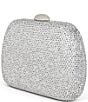 Badgley Mischka Blossom Crystal Minaudiere Frame Clutch, Color:White - Image 3