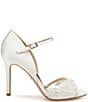Color:Soft White - Image 2 - Carter Satin Flower Beaded Peep Toe d'Orsay Ankle Strap Pumps