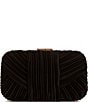 Badgley Mischka Jewel by Badgley Mischka Cleo Shimmer Pleated Minaudiere Clutch, Color:Black - Image 1