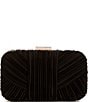 Badgley Mischka Jewel by Badgley Mischka Cleo Shimmer Pleated Minaudiere Clutch, Color:Black - Image 2