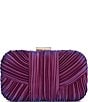 Badgley Mischka Jewel by Badgley Mischka Cleo Shimmer Pleated Minaudiere Clutch, Color:Magenta - Image 1