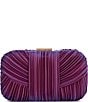 Badgley Mischka Jewel by Badgley Mischka Cleo Shimmer Pleated Minaudiere Clutch, Color:Magenta - Image 2