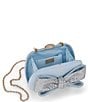 Badgley Mischka Crystal Bow Minaudiere Clutch, Color:Blue - Image 2